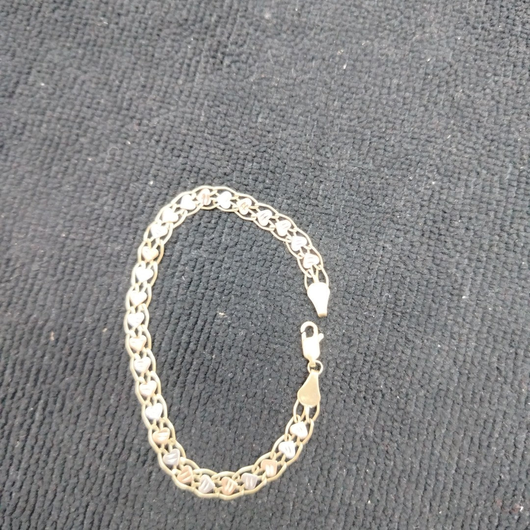PULSERA ORO COMBINADO 10 K 4.6 GRMS (SEMINUEVO)