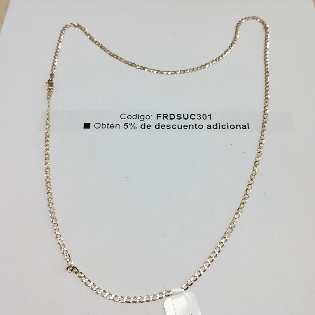 CADENAS TEJIDO BARBADA ORO 14K 60 CM 5.4 GR (NUEVO)