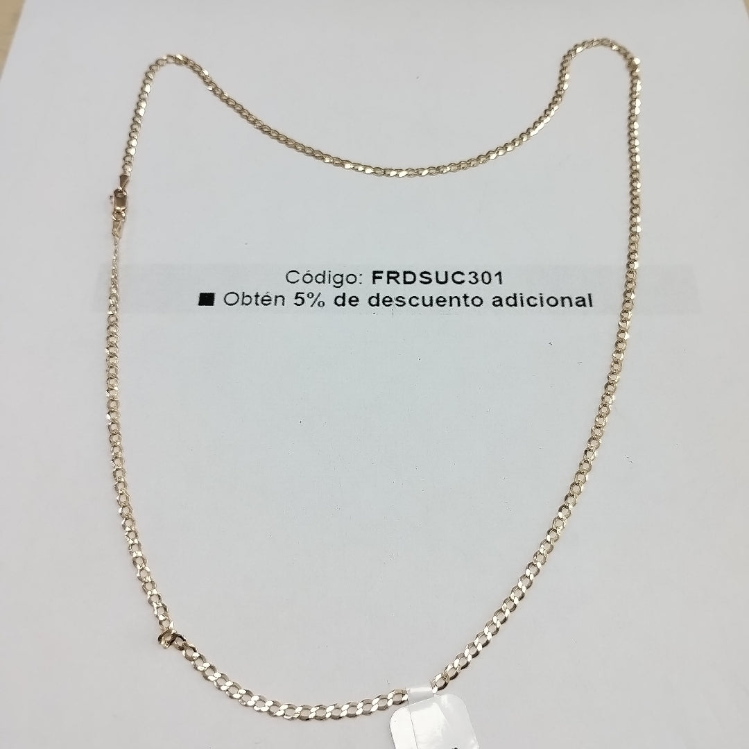 CADENAS TEJIDO BARBADA ORO 14K 60 CM 5.4 GR (NUEVO)
