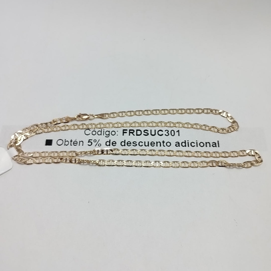 CADENAS TEJIDO MARINERA ORO 14K 55 CM 7.9 GR (NUEVO)