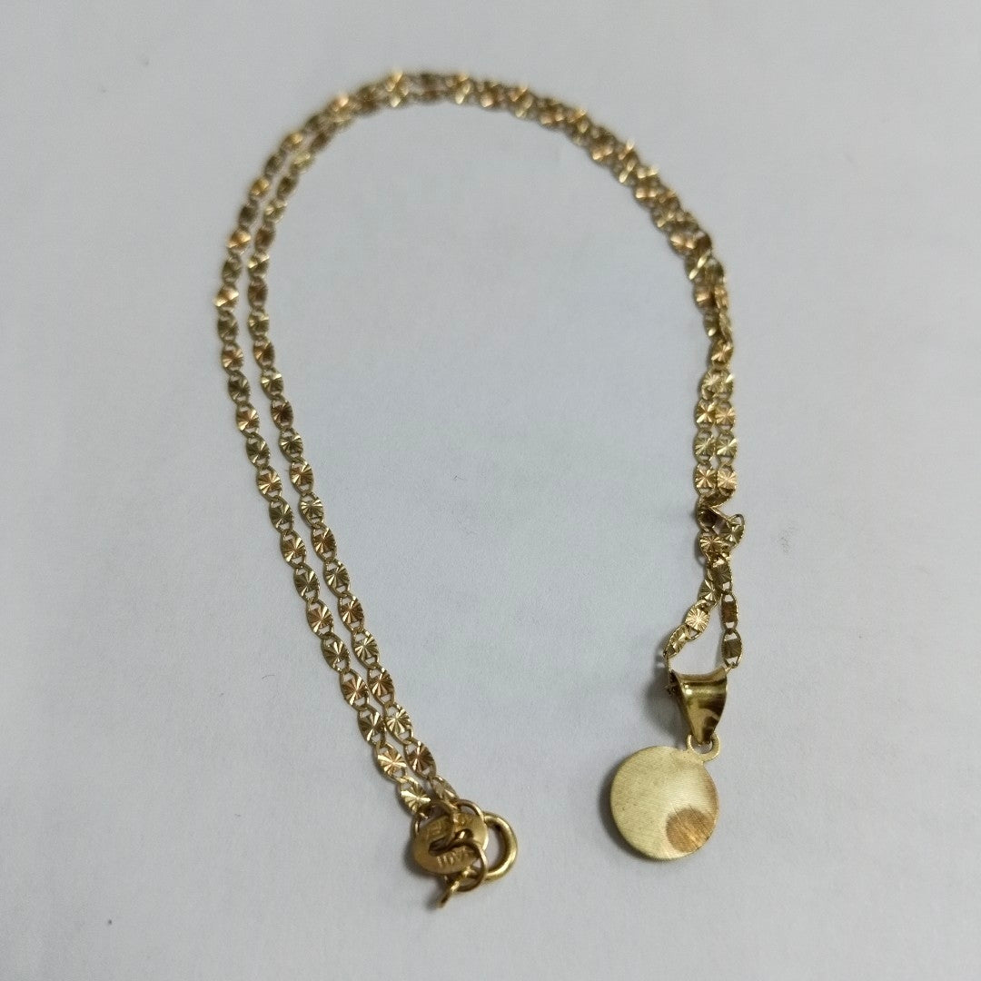 CADENA,MEDALLA RELIGIOSA ORO 10 K 1,60 GRMS (SEMINUEVO)