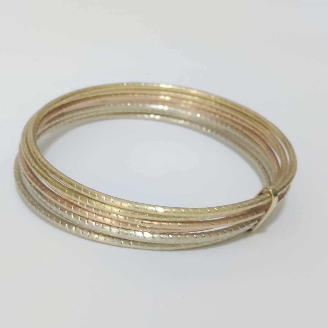 SEMANARIO DE PULSERAS ORO COMBINADO 14 K 27.8 GRMS (SEMINUEVO)
