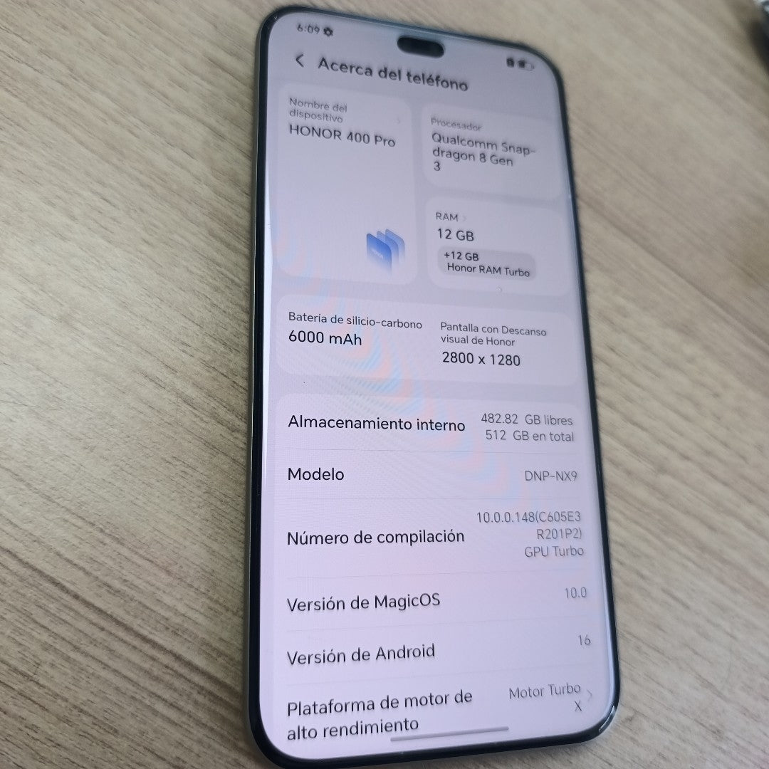 CELULAR HONOR 400 PRO DNP-NX9 (2025) 512 GB 12 GB RAM (SEMINUEVO)