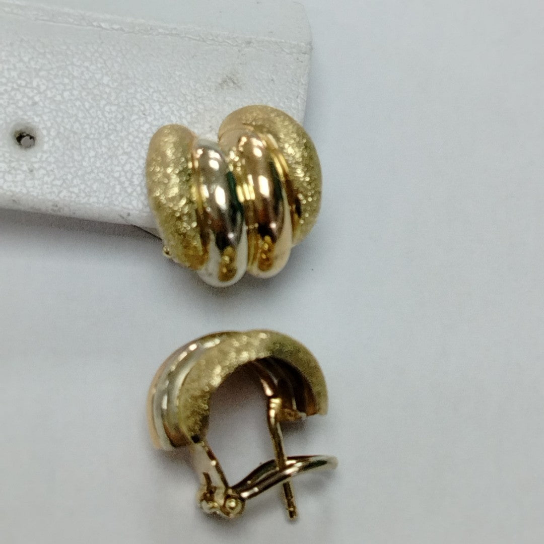 ARETES PAR ORO COMBINADO 14 K 4,90 GRMS (SEMINUEVO)
