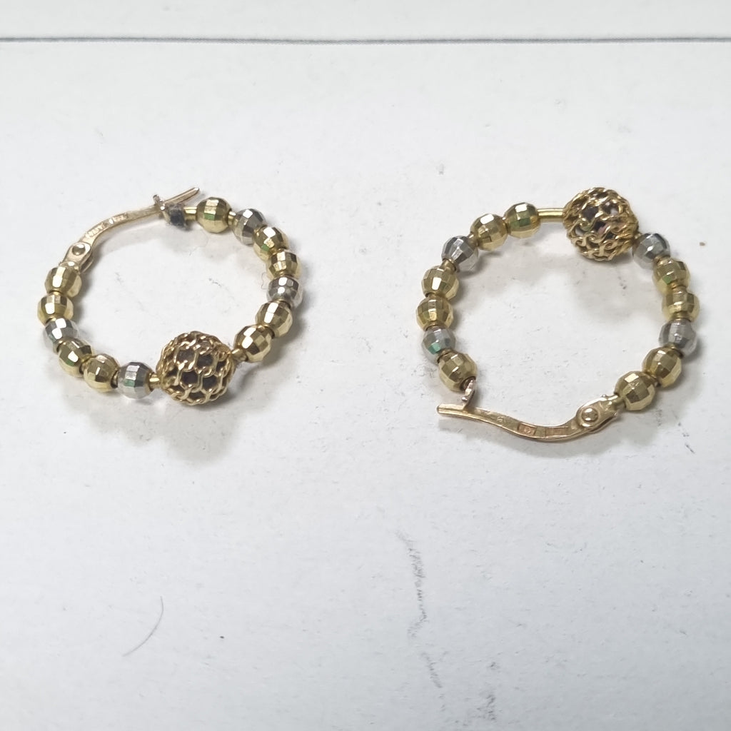 ARRACADAS PAR ORO COMBINADO 14 K 3.8 GRMS (SEMINUEVO)