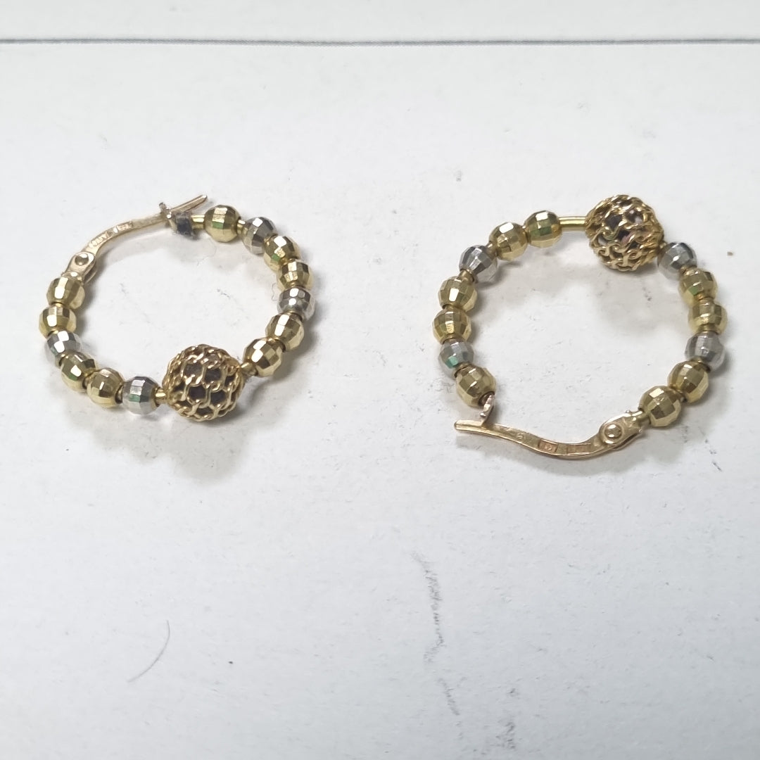 ARRACADAS PAR ORO COMBINADO 14 K 3.8 GRMS (SEMINUEVO)