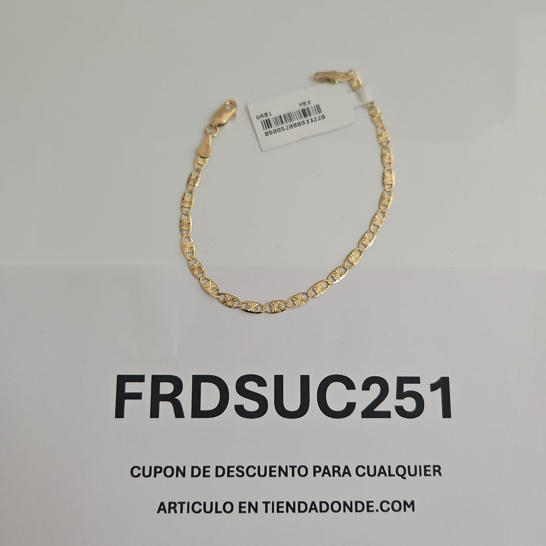 PULSERAS GUCHI ORO 14K 18 CM 2.9 GR (NUEVO)