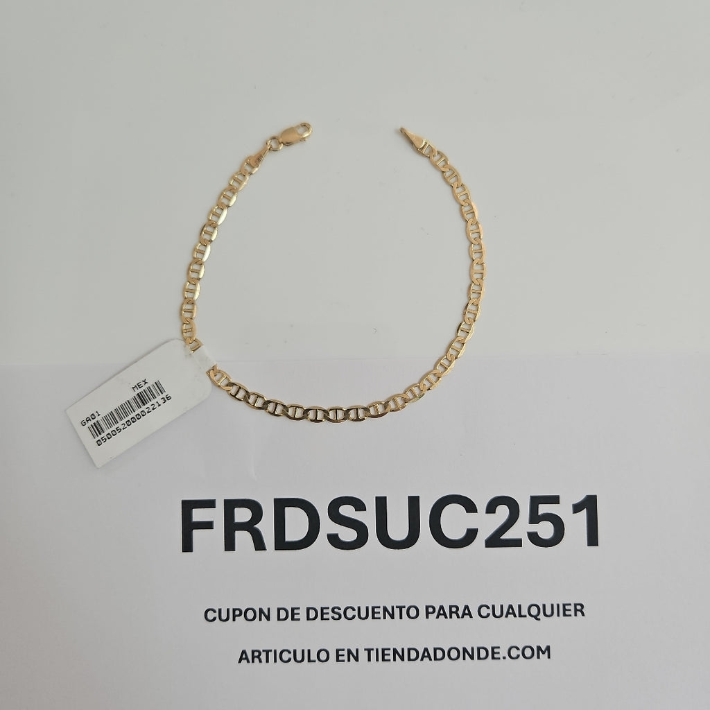 PULSERAS TEJIDO MARINERA ORO 14K 18 CM 2.9 GR (NUEVO)