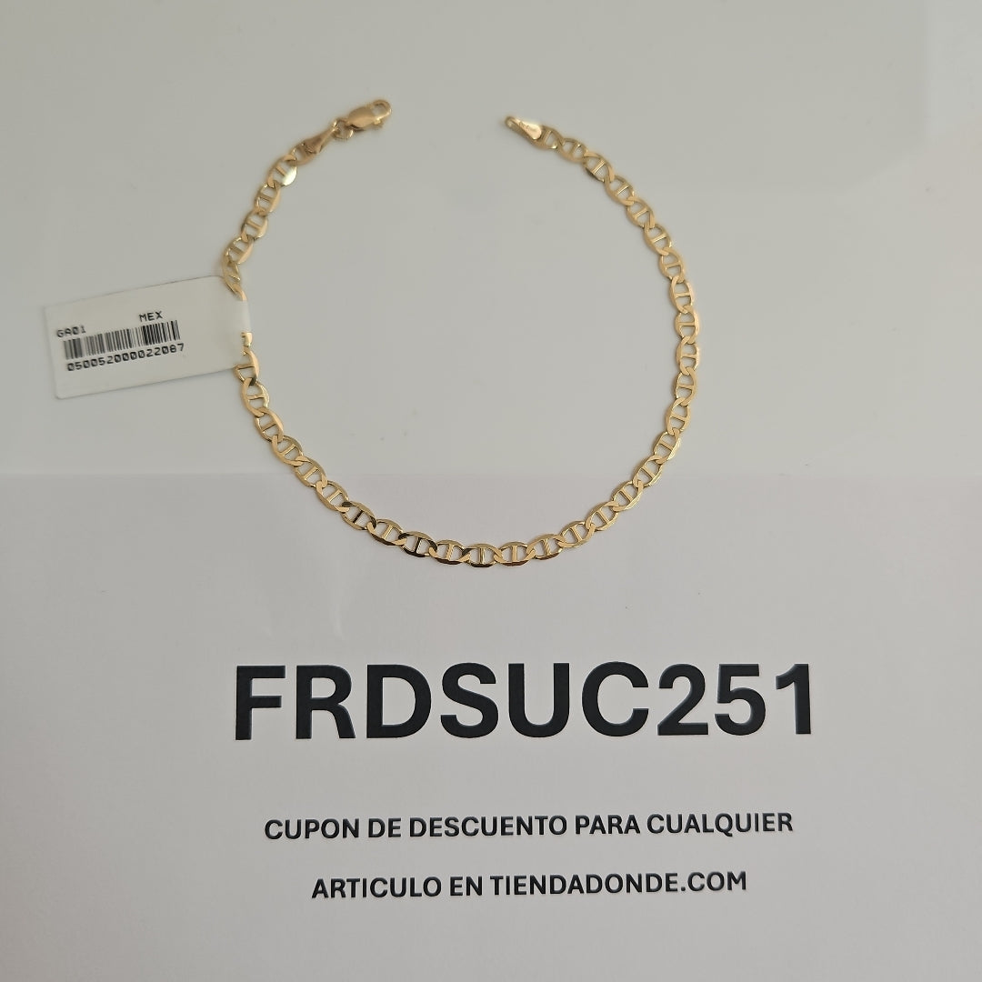 PULSERAS TEJIDO MARINERA ORO 14K 21 CM 3.4 GR (NUEVO)