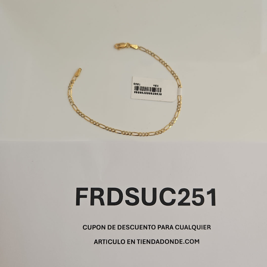 PULSERAS TEJIDO 3X1 DIAMANTADO ORO 10K 18 CM 1.7 GR (NUEVO)