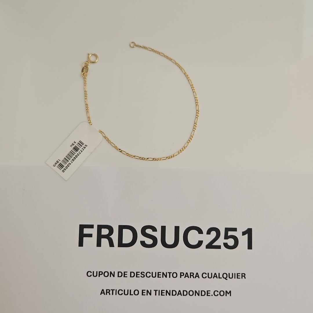 PULSERAS TEJIDO 3X1 ORO 14K 16 CM 0.9 GR (NUEVO)