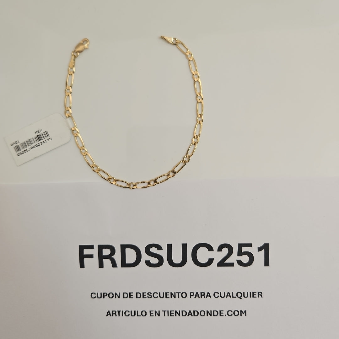 PULSERAS 1X1 ORO 14K 18 CM 2.6 GR (NUEVO)