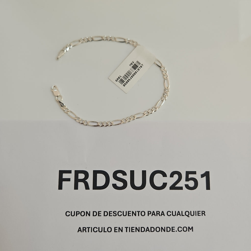 PULSERA TEJIDO 3X1 PLATA .925 18 CM 2.8 GR (NUEVO)