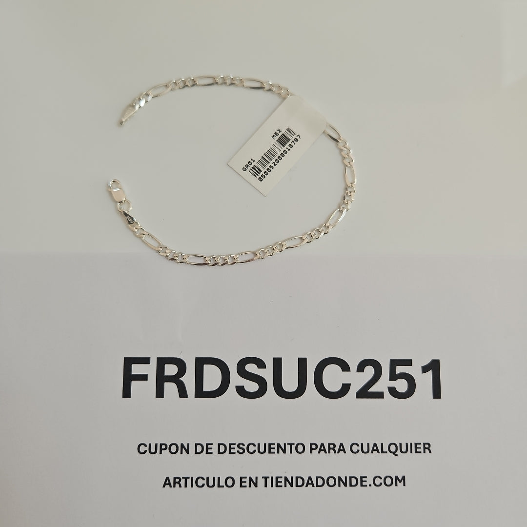 PULSERA TEJIDO 3X1 PLATA .925 18 CM 2.8 GR (NUEVO)