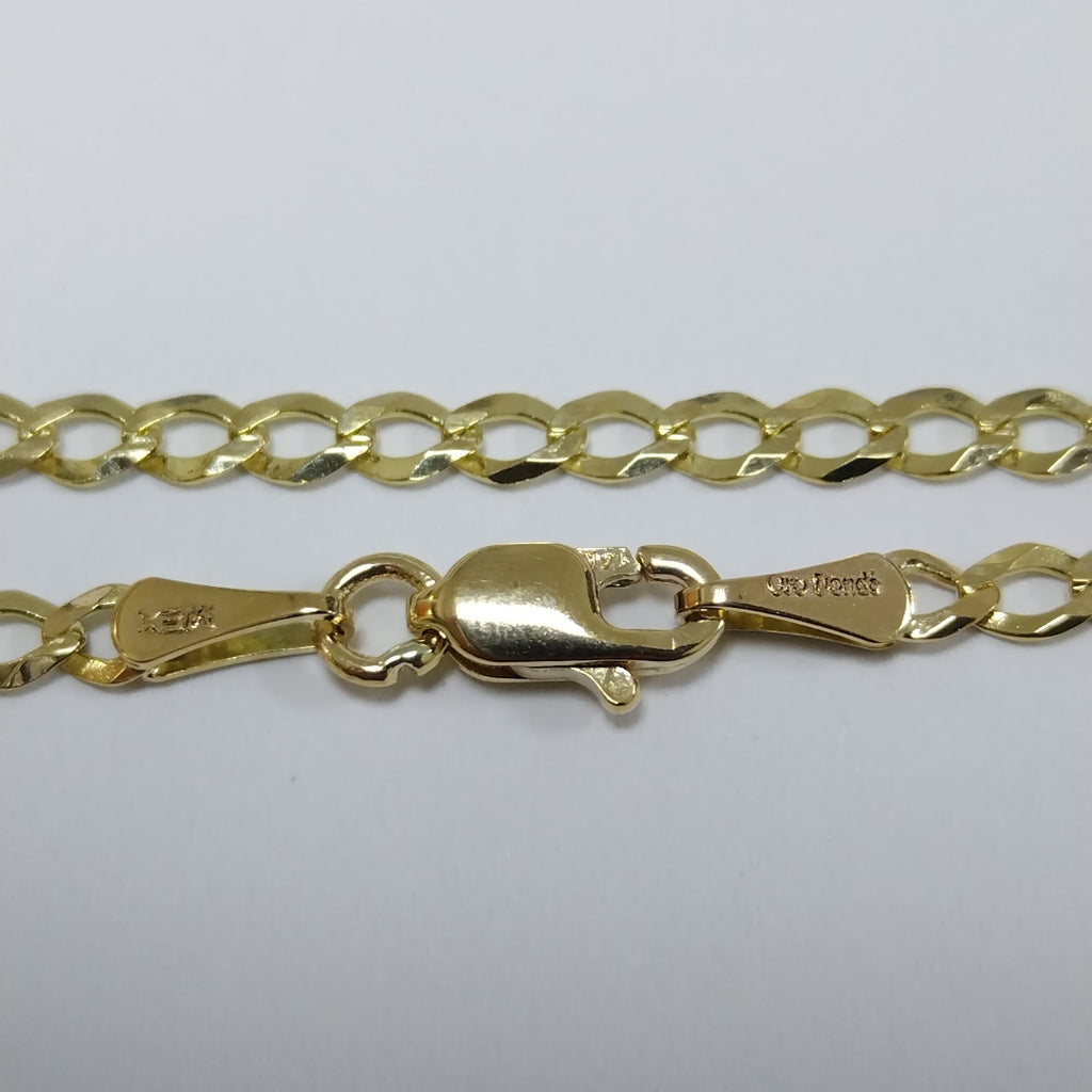 CADENAS TEJIDO BARBADA ORO 14K 60 CM 5.4 GR (NUEVO)