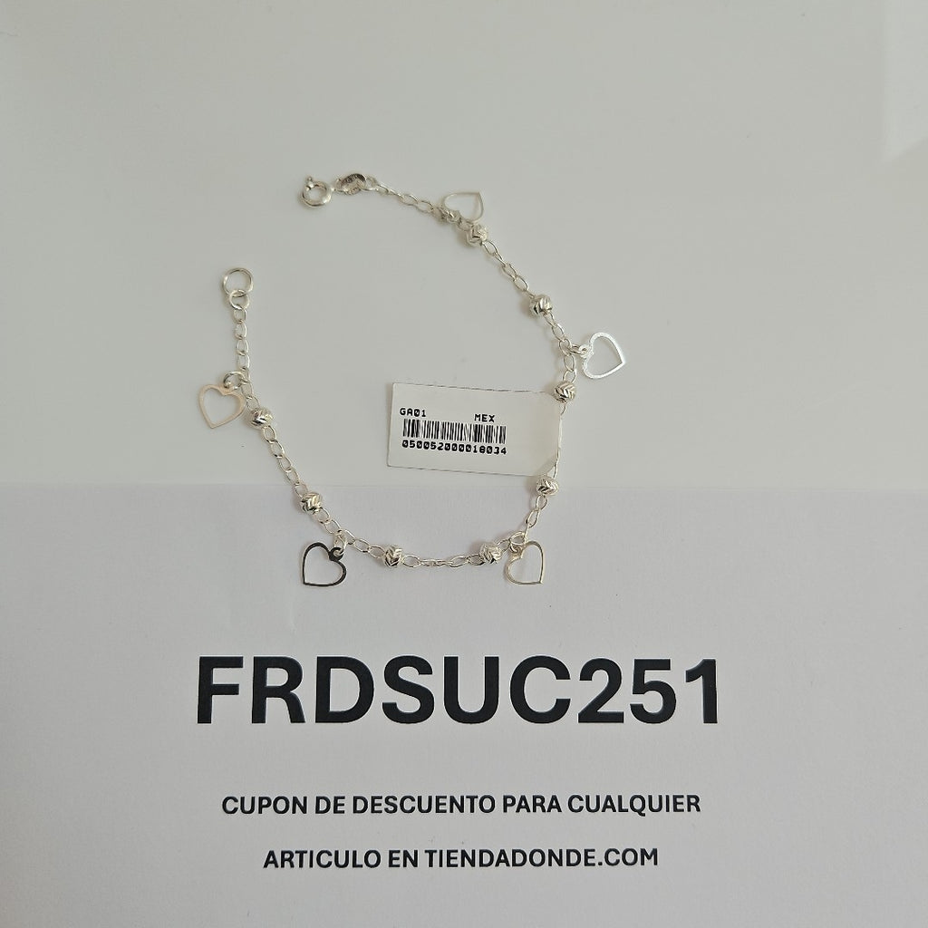 PULSERA TEJIDO ESPECIAL PLATA .925 18 CM 2.6 GR (NUEVO)