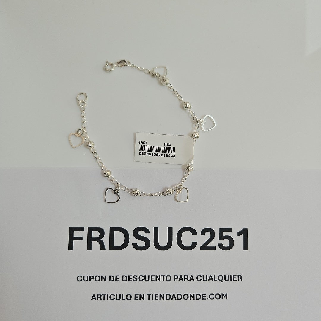 PULSERA TEJIDO ESPECIAL PLATA .925 18 CM 2.6 GR (NUEVO)