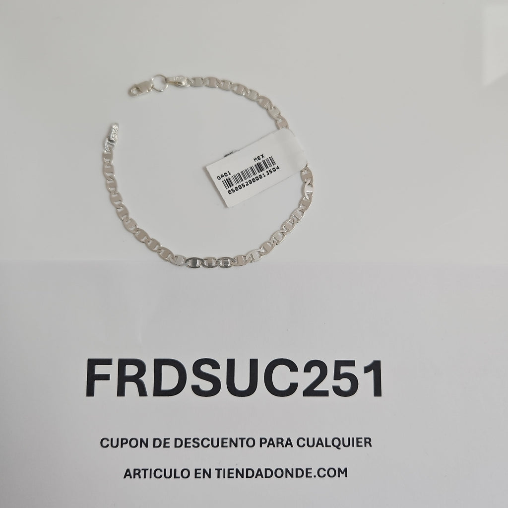 PULSERA TEJIDO GUCHI PLATA .925 18 CM 3.1 GR (NUEVO)
