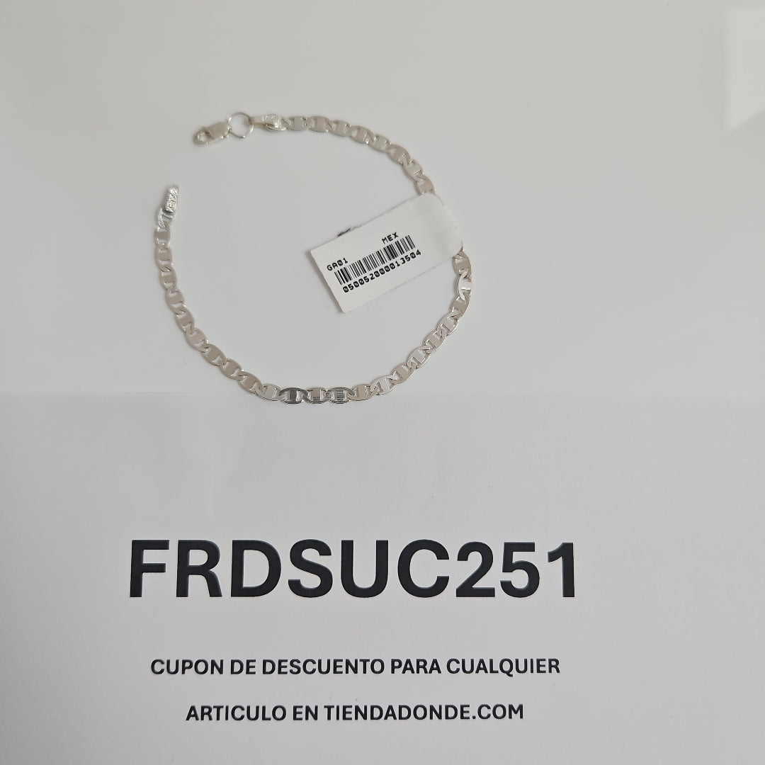 PULSERA TEJIDO GUCHI PLATA .925 18 CM 3.1 GR (NUEVO)