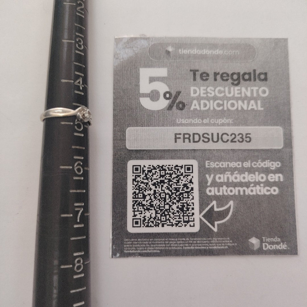 SOLITARIO ORO, ORO BLANCO 14 K 1.4 GRMS (SEMINUEVO)