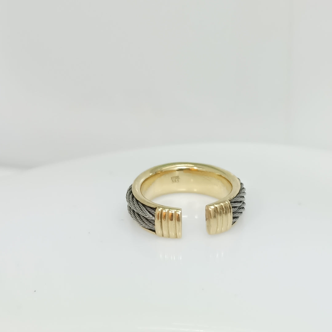ANILLO ORO, ACERO 10 K 7.7 GRMS (SEMINUEVO)