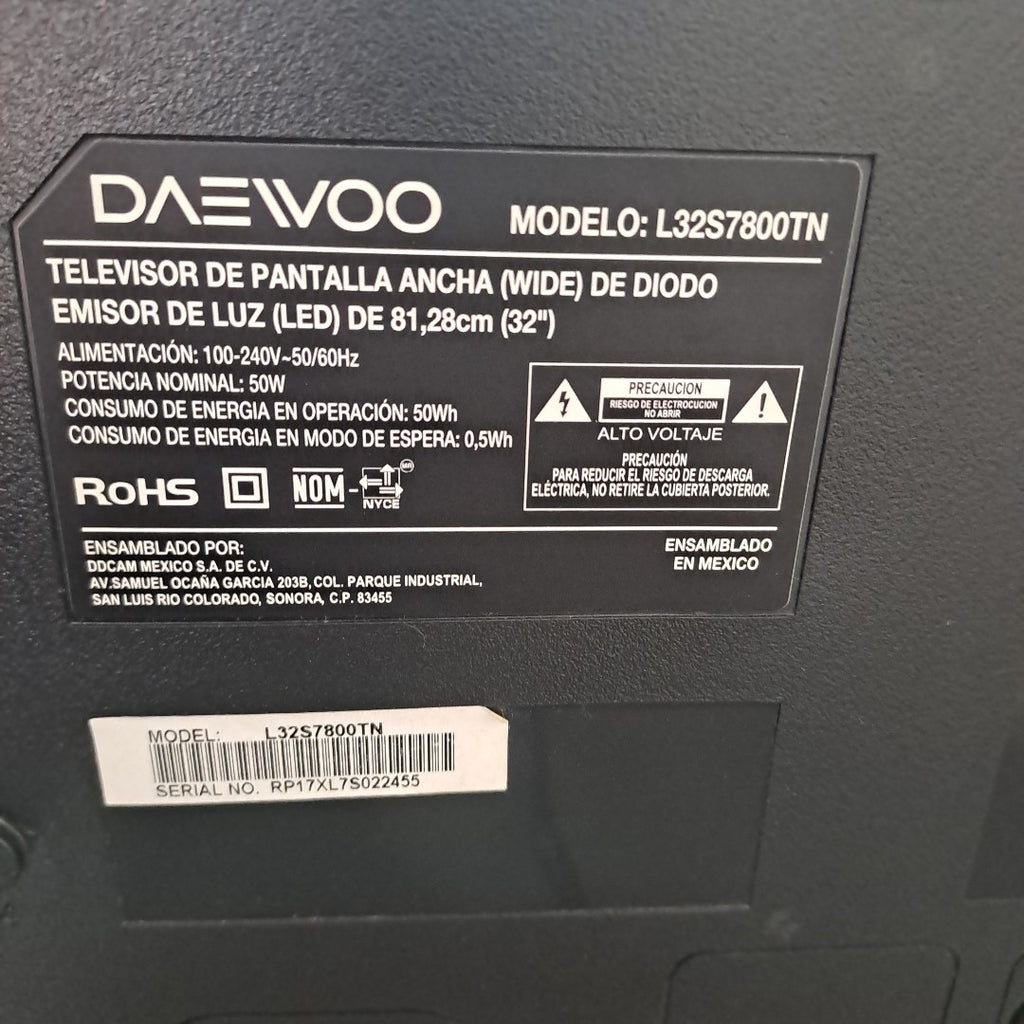 PANTALLA DAEWOO L32S7800TN 32" LED HD (SEMINUEVO)