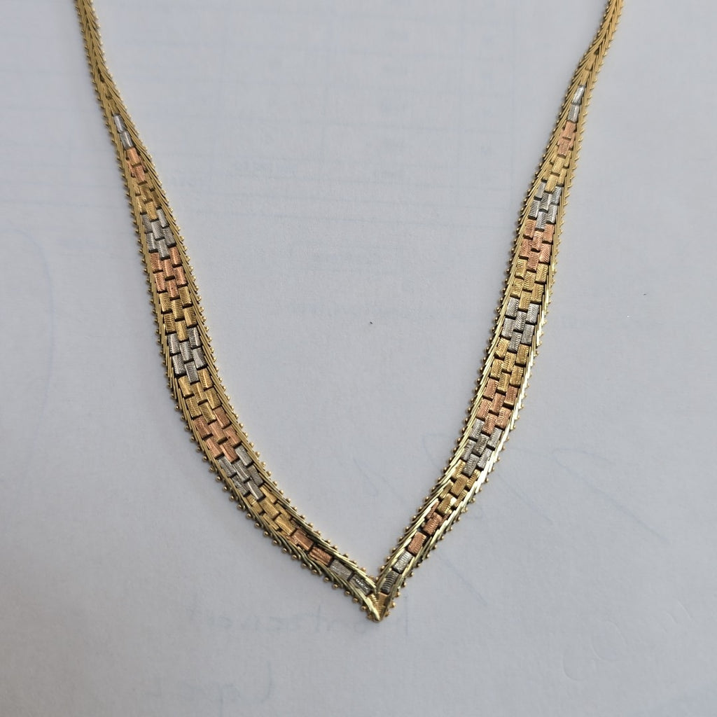 GARGANTILLA ORO COMBINADO 14 K 15.4 GRMS (SEMINUEVO)