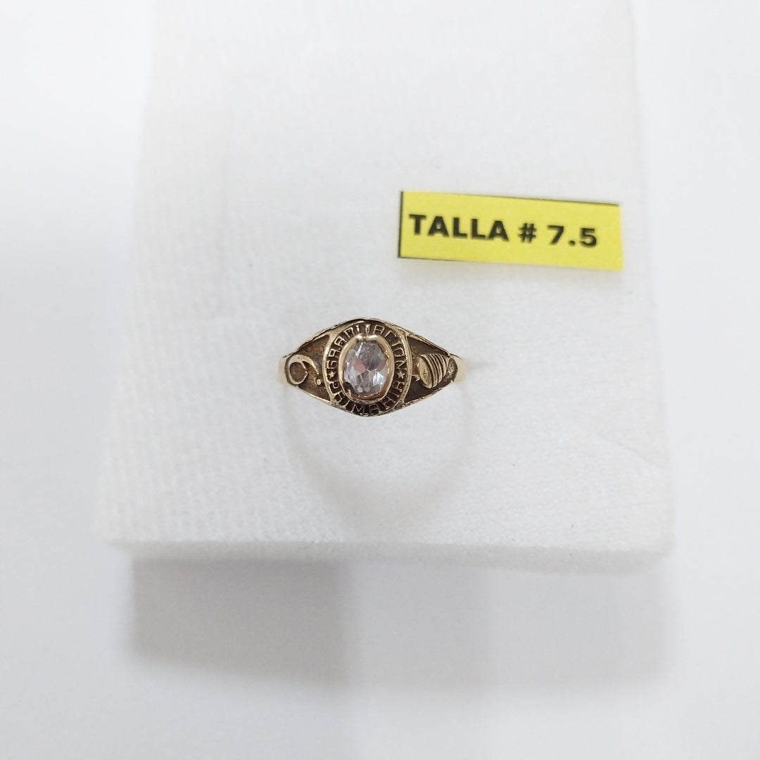 ANILLO DE GRADUACIÓN ORO 10 K 2 GRMS (SEMINUEVO)