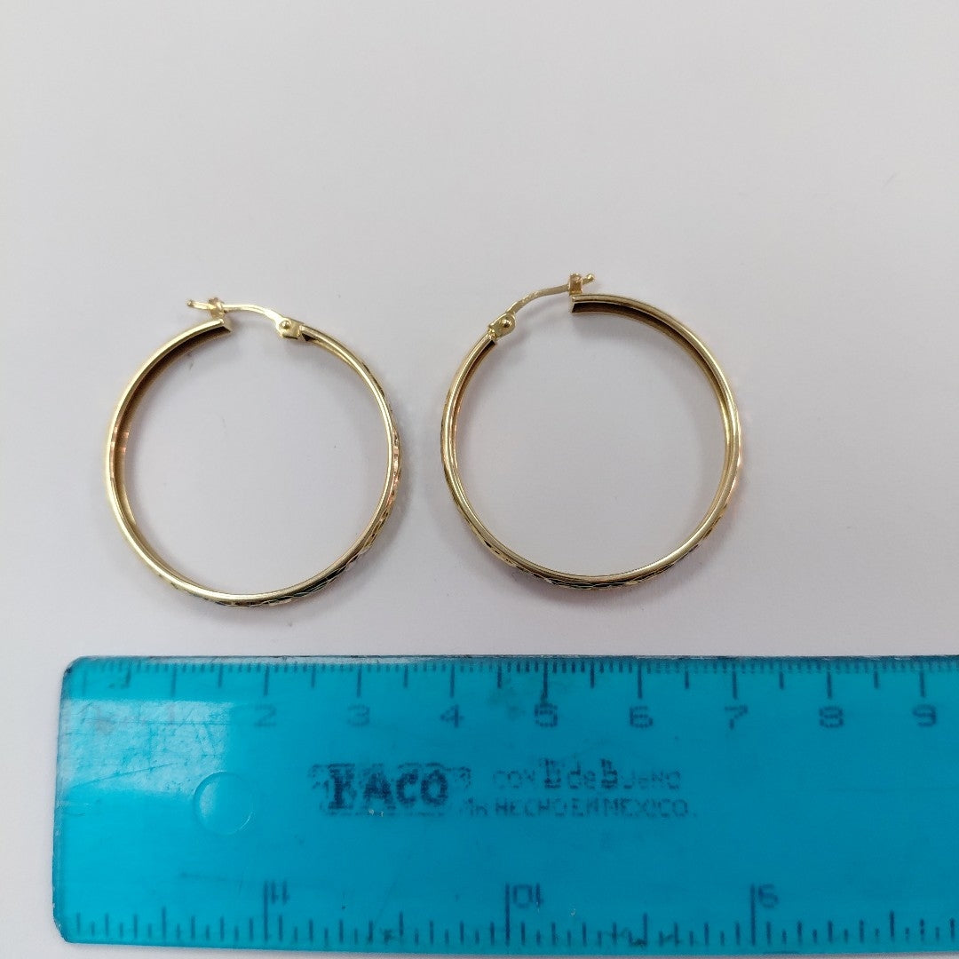 ARRACADAS PAR ORO, ORO COMBINADO 14 K 3.4 GRMS (SEMINUEVO)