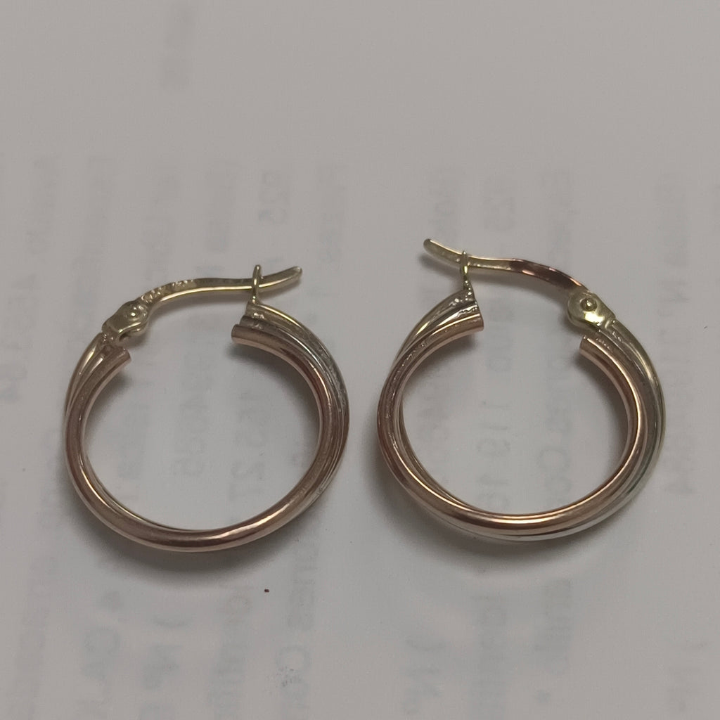 ARRACADAS PAR ORO, ORO COMBINADO 14 K 2.3 GRMS (SEMINUEVO)
