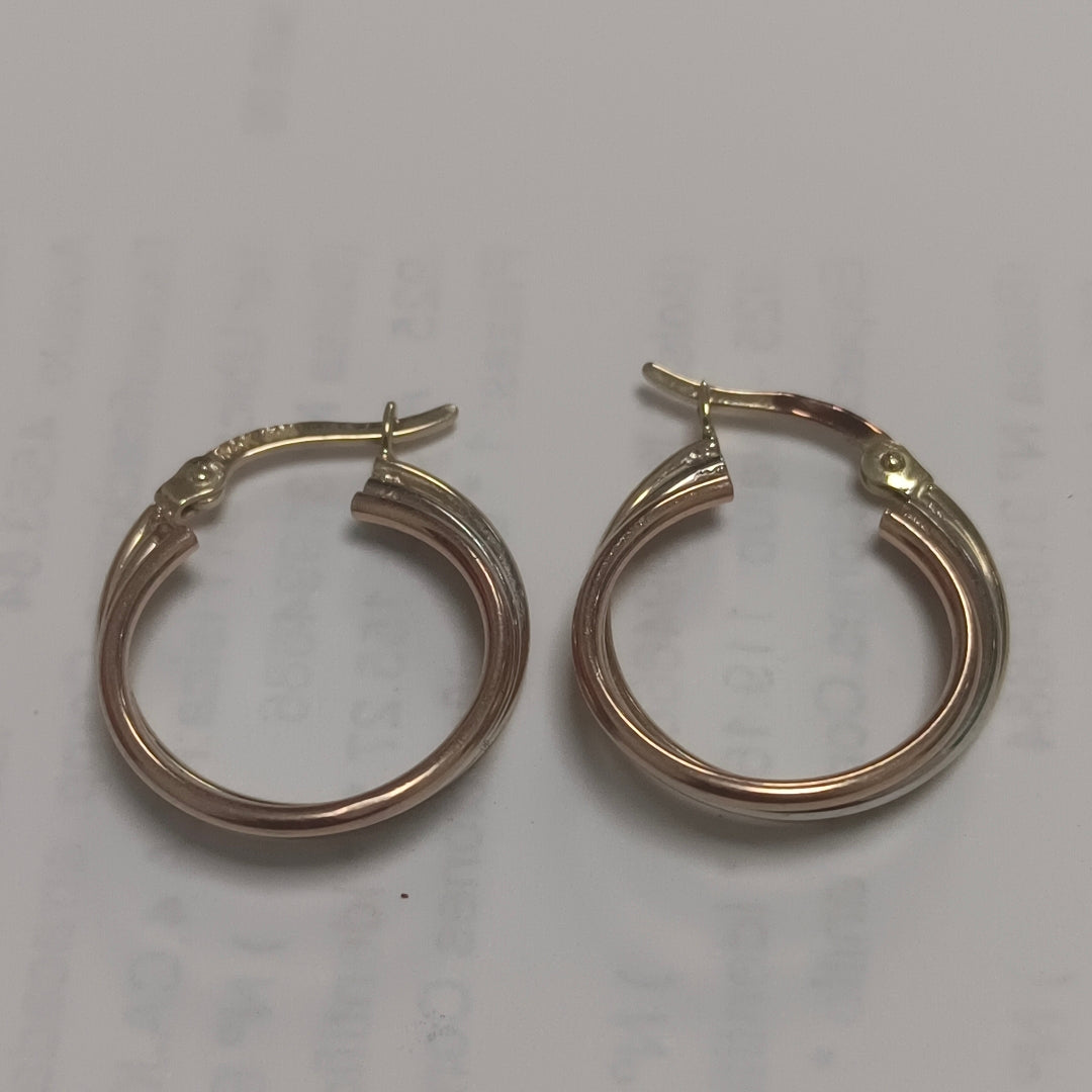 ARRACADAS PAR ORO, ORO COMBINADO 14 K 2.3 GRMS (SEMINUEVO)