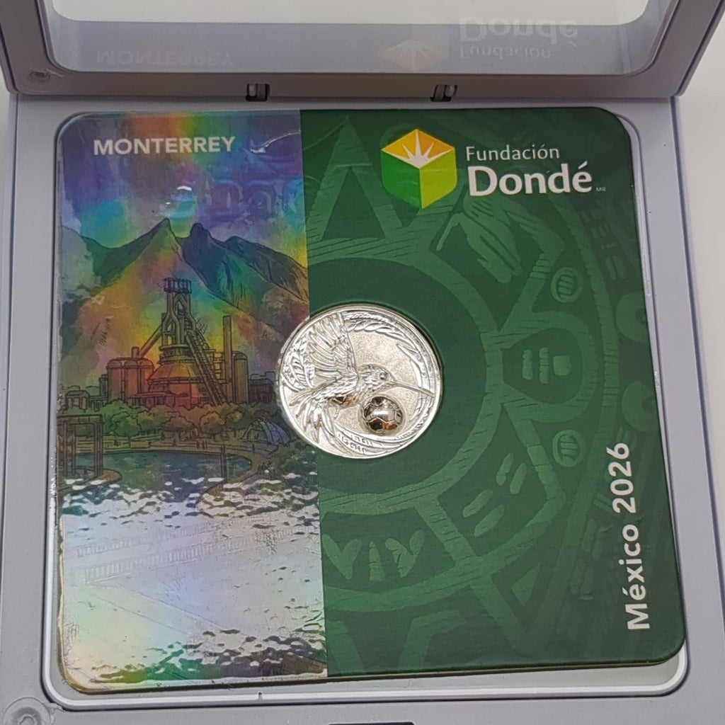MEDALLA CONMEMORATIVA FRD FÚTBOL MOTIVO COLIBRI PLATA .925 8 GR (NUEVO)