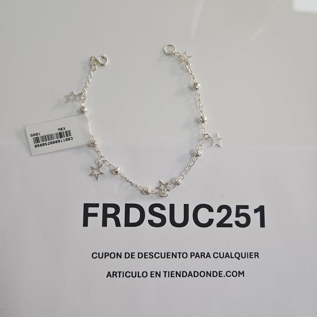 PULSERA TEJIDO ESPECIAL PLATA .925 18 CM 2.7 GR (NUEVO)
