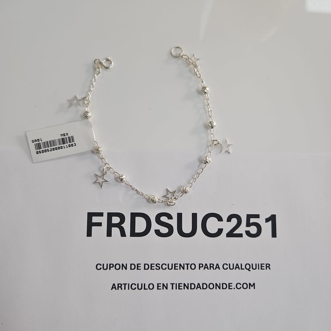 PULSERA TEJIDO ESPECIAL PLATA .925 18 CM 2.7 GR (NUEVO)