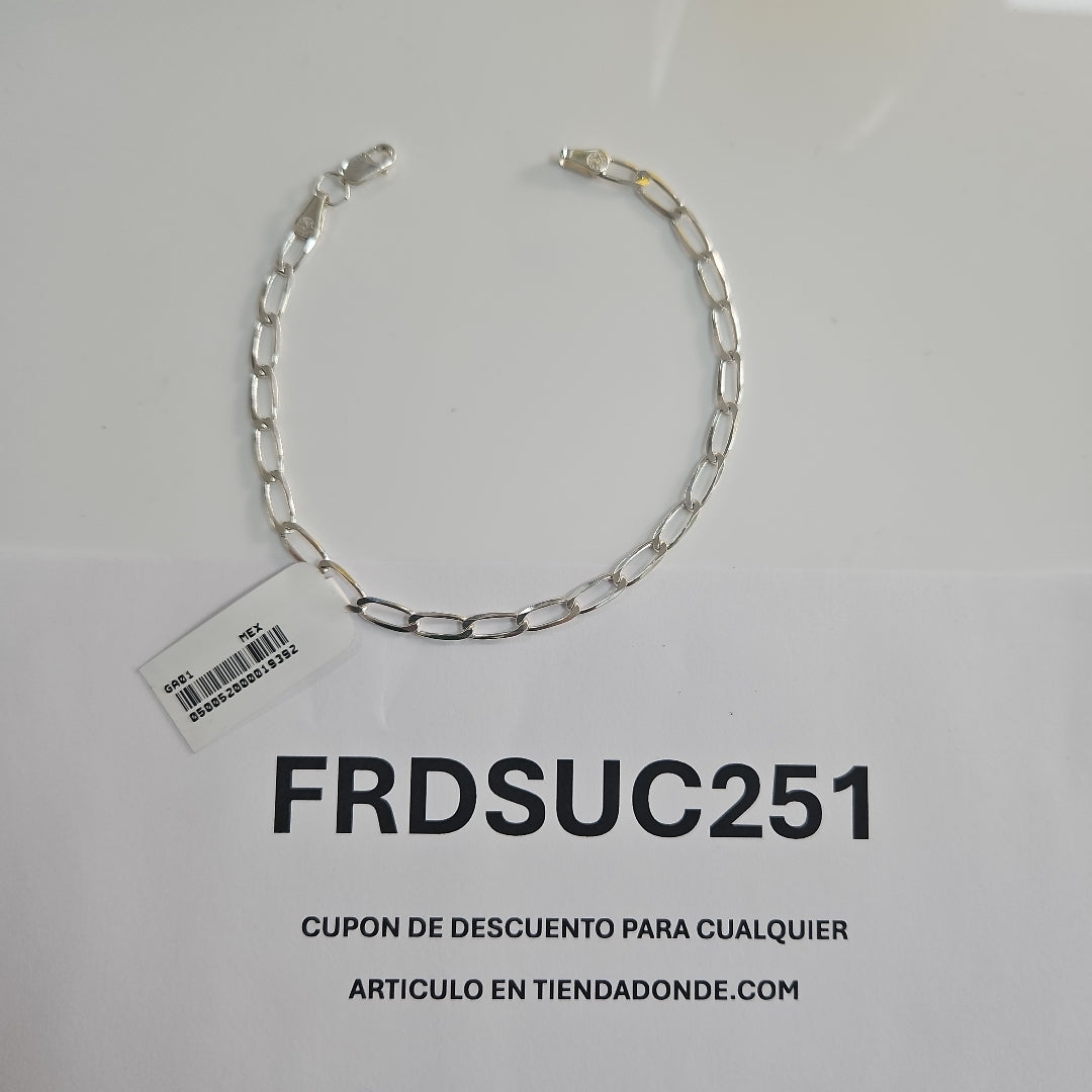 PULSERA TEJIDO ESLABONES PLATA .925 21 CM 4.1 GR (NUEVO)