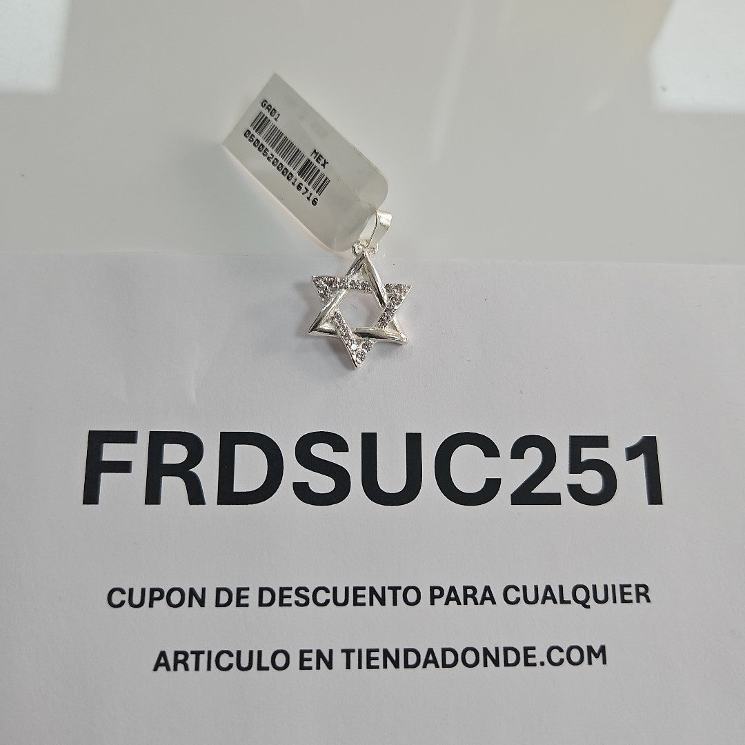 DIJE ESTRELLA DE DAVID C/CIRCONIAS PLATA .925 2.7 GR (NUEVO)