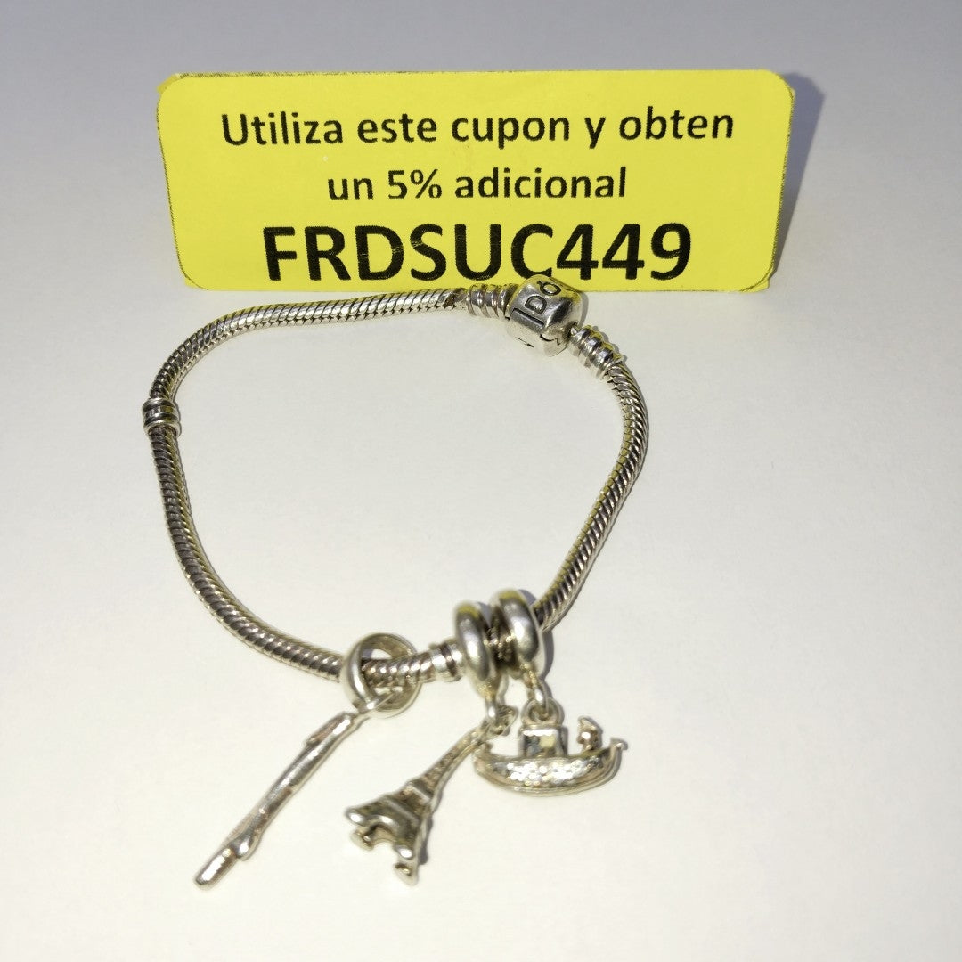 DIJE, PULSERA PLATA 20.8 GRMS (SEMINUEVO)