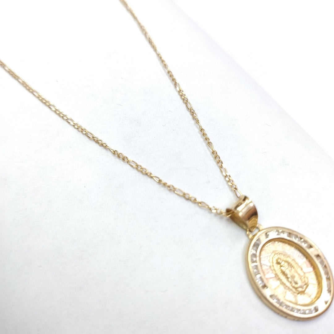 CADENA, MEDALLA RELIGIOSA ORO 10 K 2.3 GRMS (SEMINUEVO)