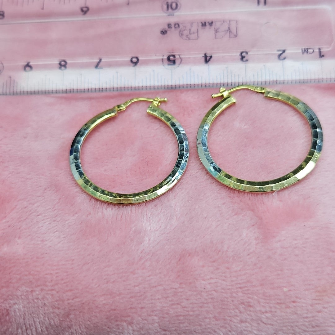 ARRACADAS PAR ORO COMBINADO 14 K 2,50 GRMS (SEMINUEVO)