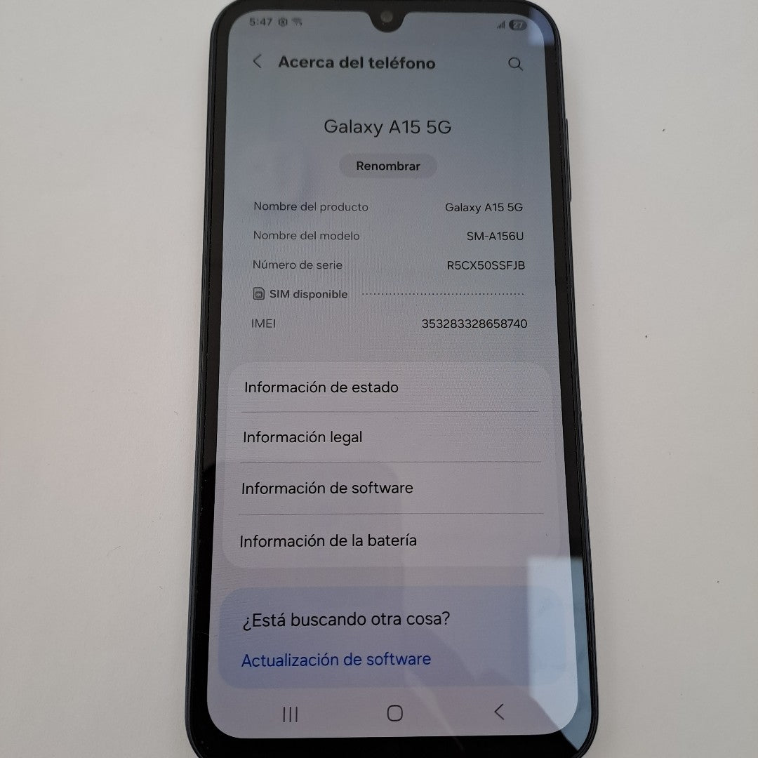 CELULAR SAMSUNG GALAXY A15 5G SM-A156U (2023) 128 GB 4 GB RAM (SEMINUEVO)