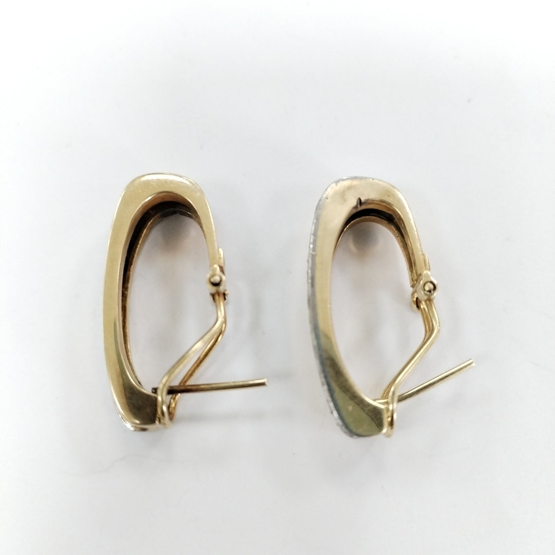 ARETES PAR ORO,ORO COMBINADO 14 K 12,10 GRMS (SEMINUEVO)