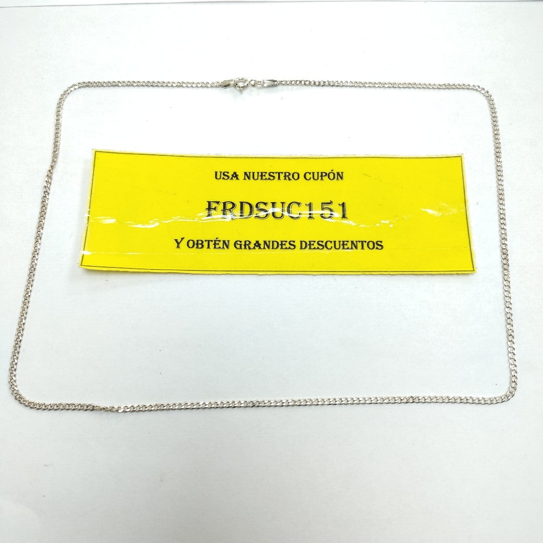 CADENA TEJIDO BARBADO PLATA .925 55 CM 5.3 GR (NUEVO)