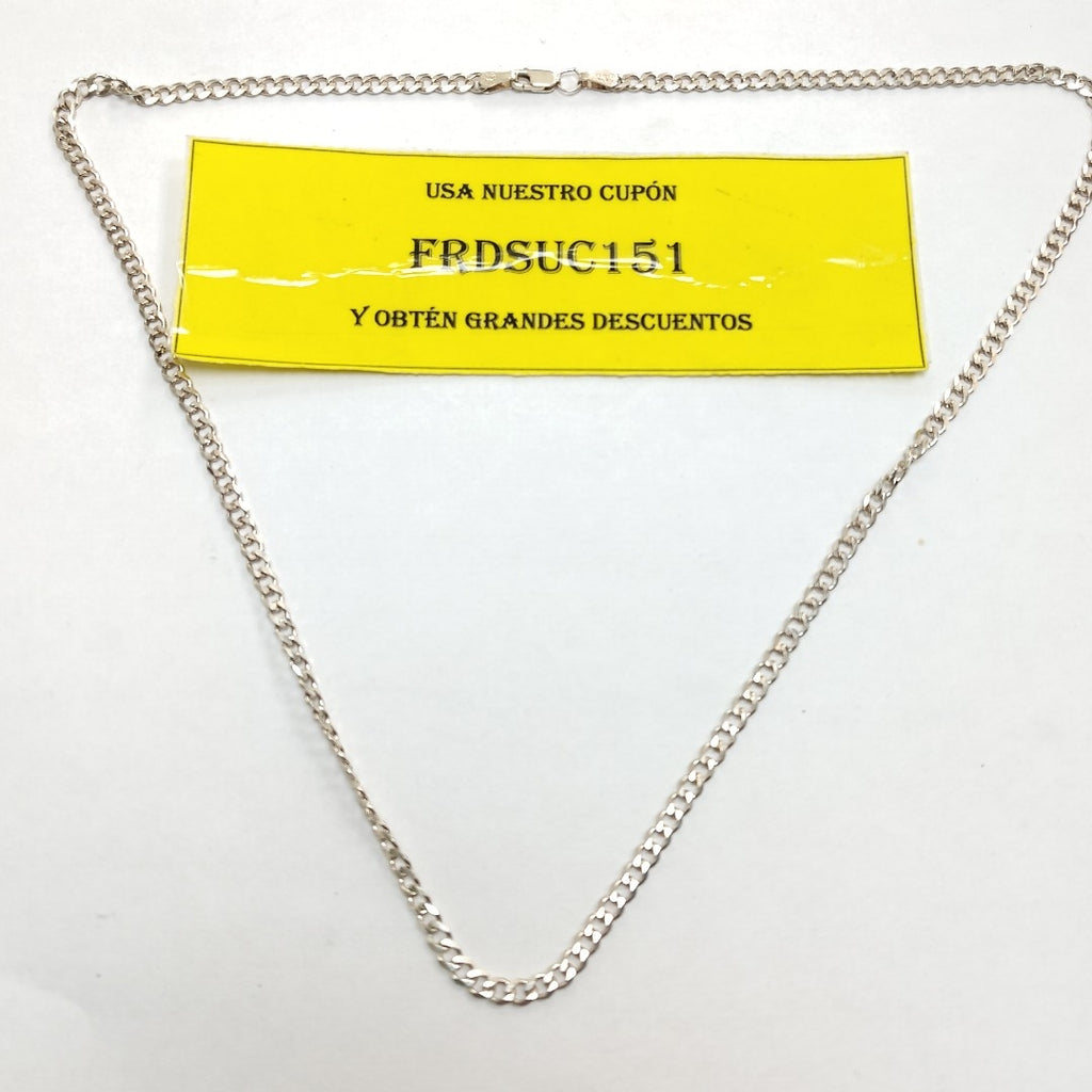 CADENA TEJIDO BARBADO PLATA .925 60 CM 14 GR (NUEVO)