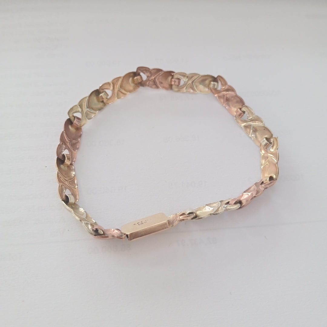PULSERA ORO, ORO COMBINADO 10 K 7.3 GRMS (SEMINUEVO)