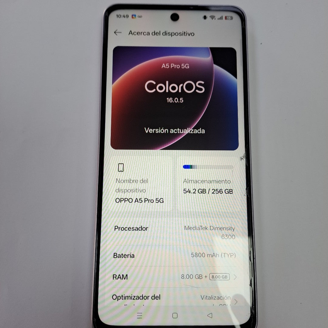 CELULAR OPPO A5 PRO 5G CPH2695 (2025) 256 GB 8 GB RAM (SEMINUEVO)