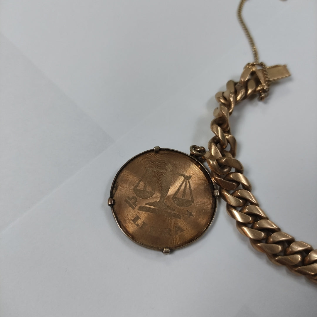 MEDALLA CONMEMORATIVA,PULSERA ORO 18 K 53,80 GRMS (SEMINUEVO)