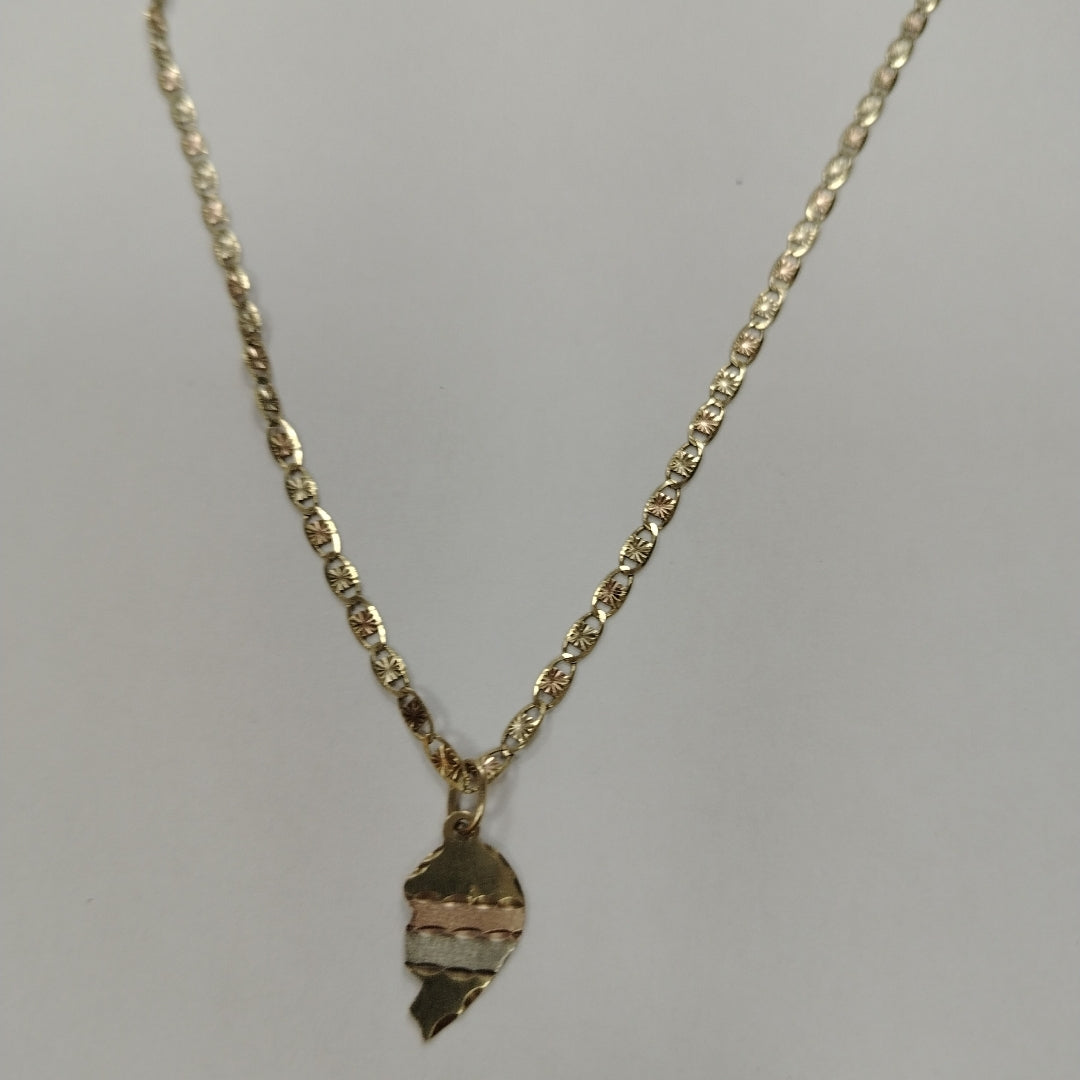 CADENA, DIJE ORO, ORO COMBINADO 10 K 4.8 GRMS (SEMINUEVO)