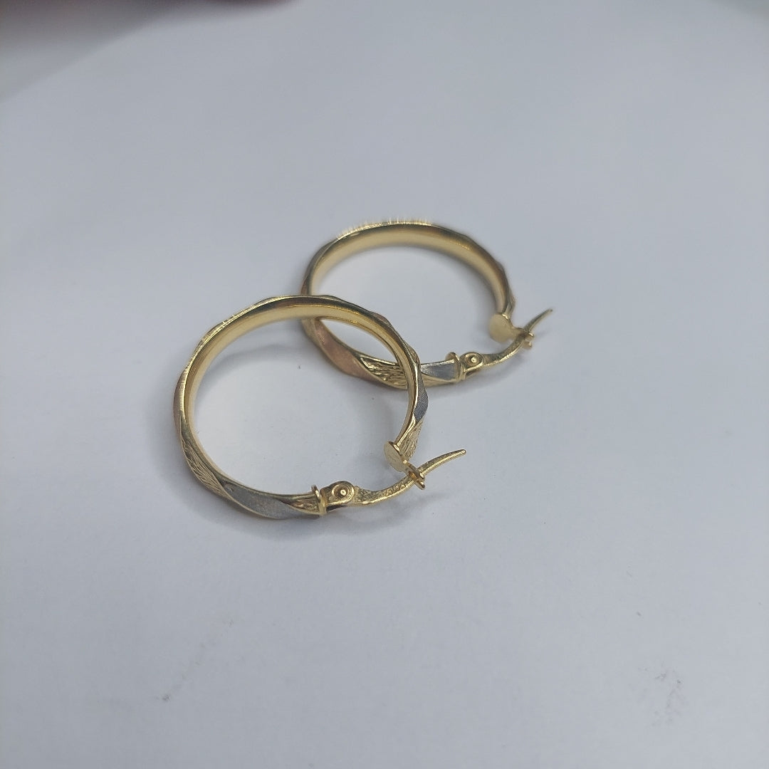 ARRACADAS PAR ORO, ORO COMBINADO 14 K 2 GRMS (SEMINUEVO)