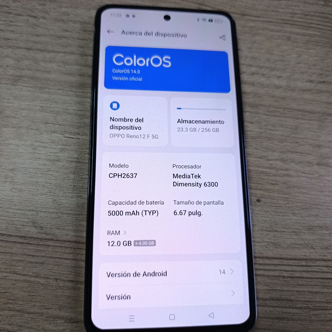 CELULAR OPPO RENO 12F 5G CPH2637 256 GB 12 GB RAM (SEMINUEVO)