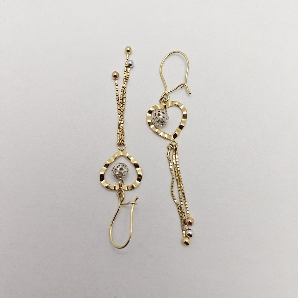 ARETES PAR ORO COMBINADO 14 K 2,50 GRMS (SEMINUEVO)